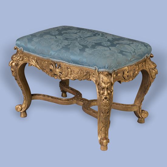 A Giltwood Stool of the Rococo Style